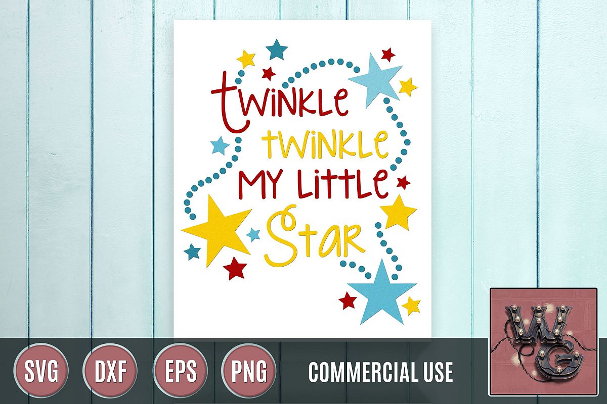 Twinkle My Little Star SVG DXF PNG EPS Comm example image 1