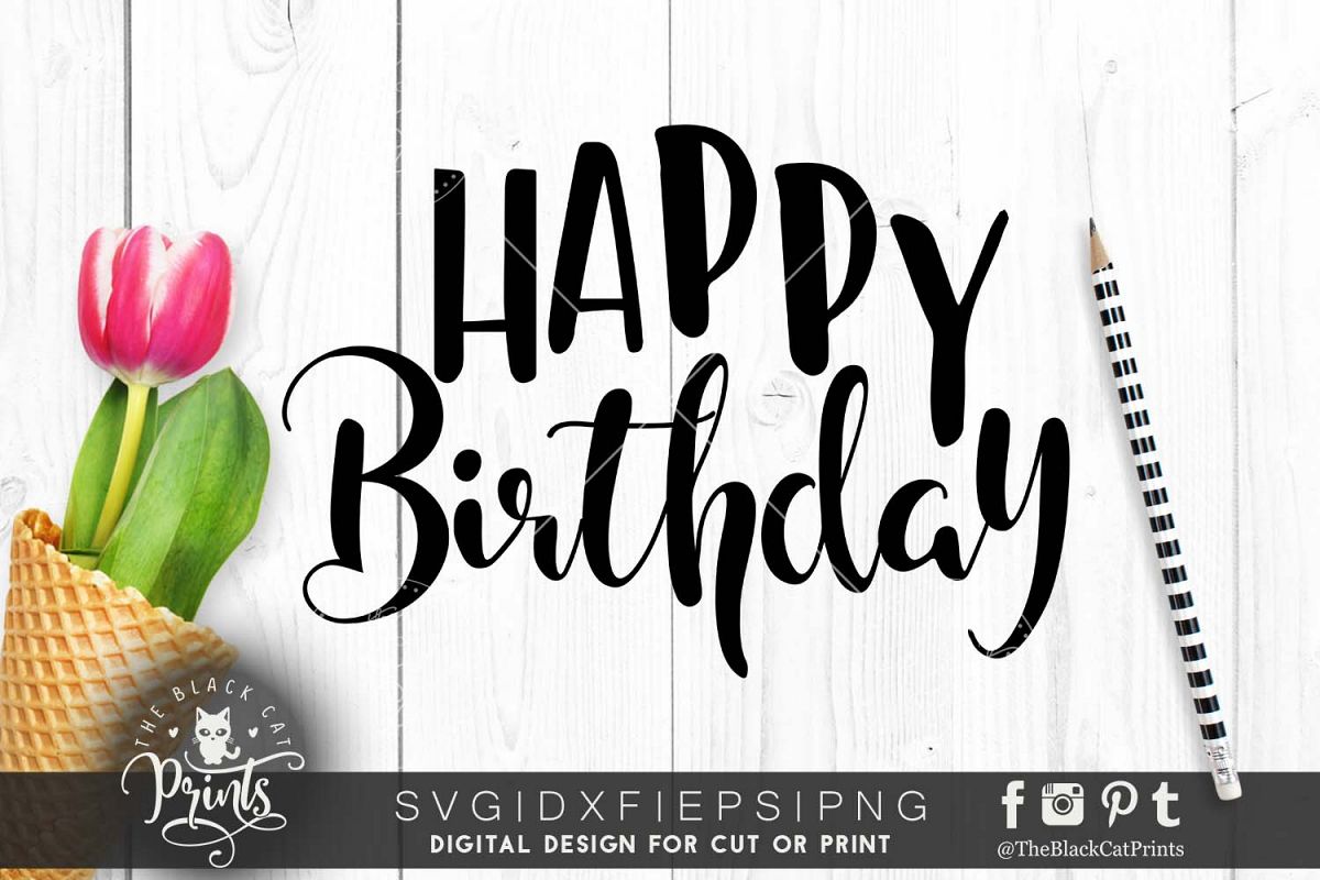 Happy Birthday SVG EPS PNG DXF example image 1