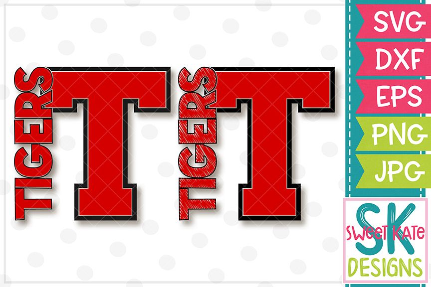 T Tigers SVG DXF EPS PNG JPG example image 1