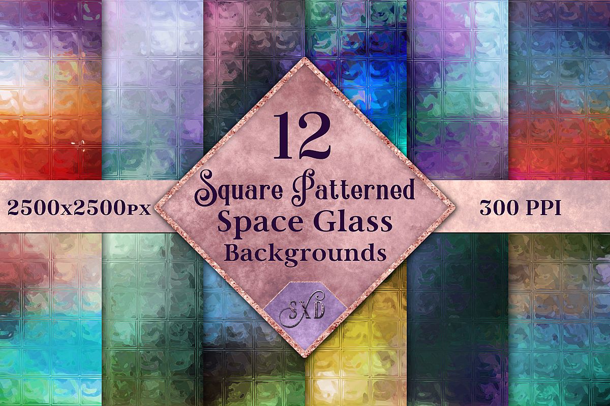 Square Patterned Space Glass Backgrounds - 12 Image Textures example image 1