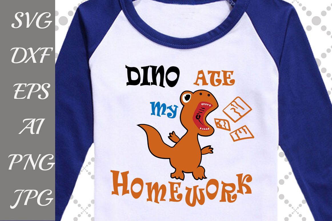Dino Ate My Homework Svg example image 1