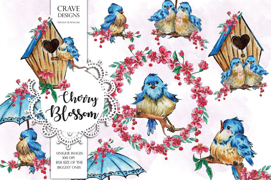 Cherry Blossom Clip Art example image 1
