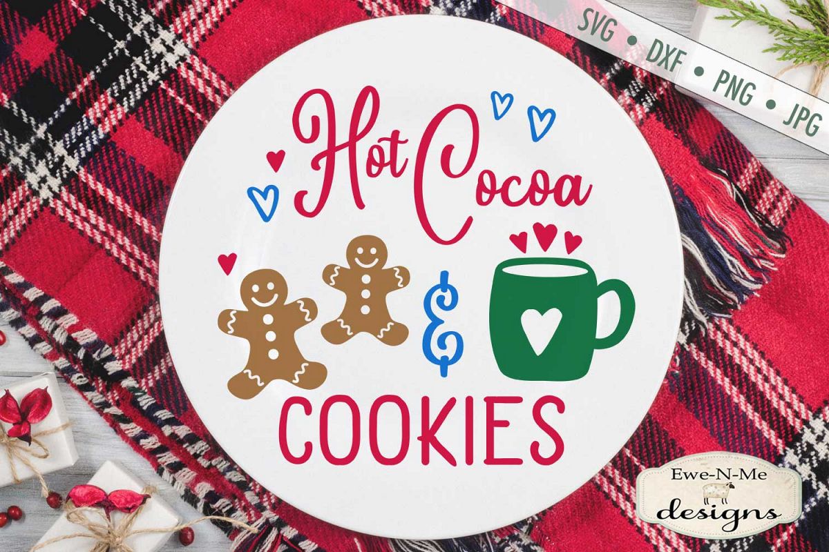 Download Hot Cocoa & Cookies - Christmas Plate - SVG DXF Files