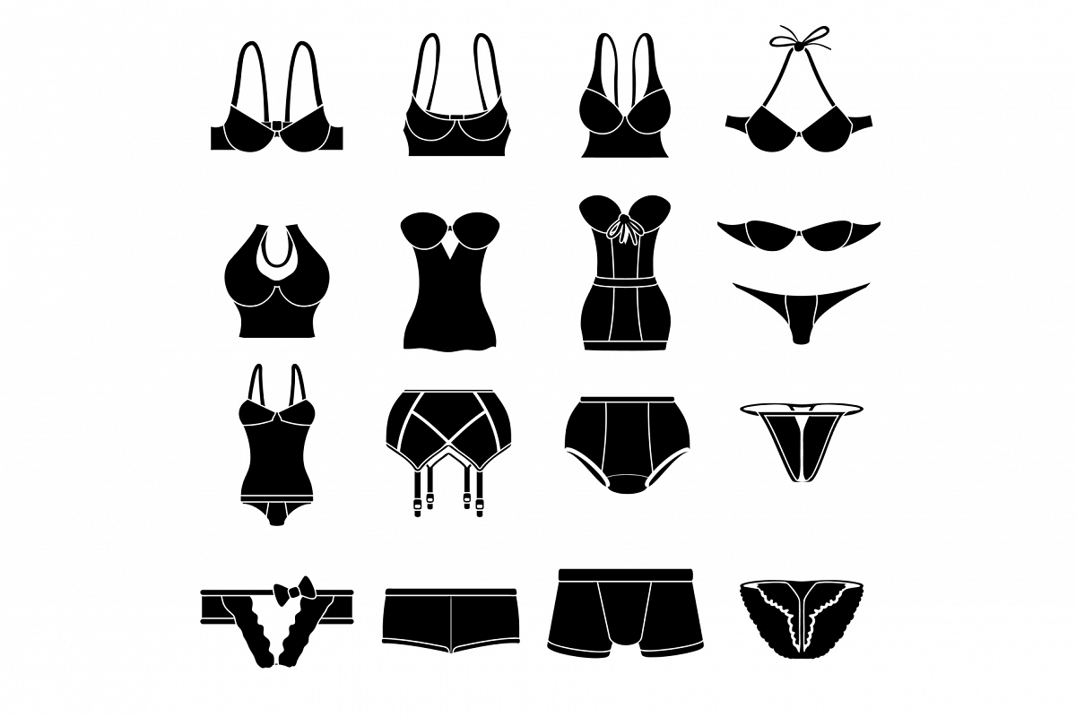 Underwear icons set color, simple style example image 1