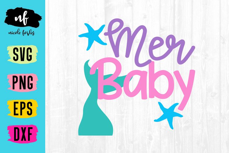 Mermaid Baby SVG Cut File example image 1