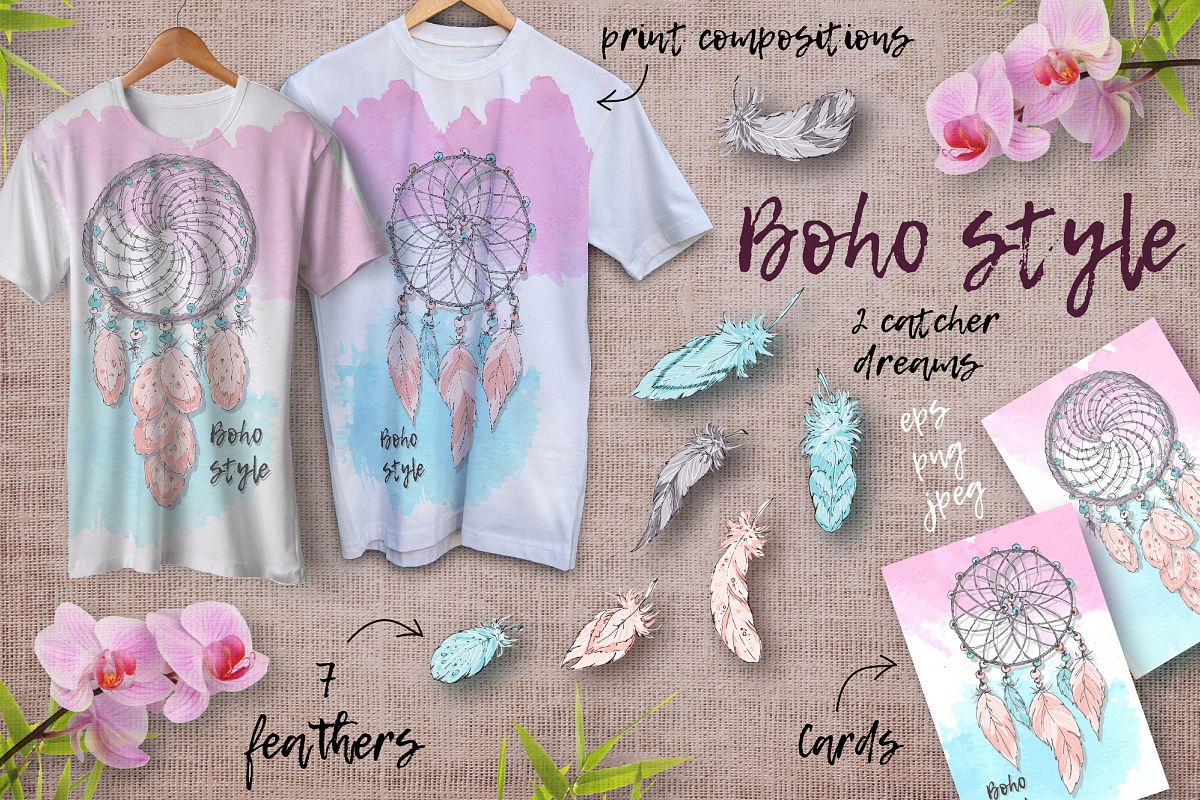 Boho style set. example image 1