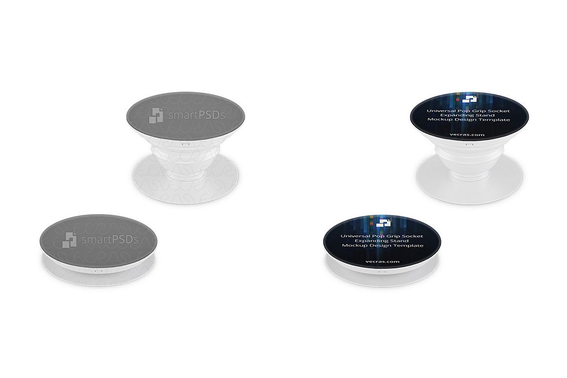 Universal Pop Grip Socket Stand Design Mockup (5 Views) example image 1