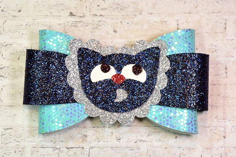Hair bow template SVG, DIY leather bow template example image 1
