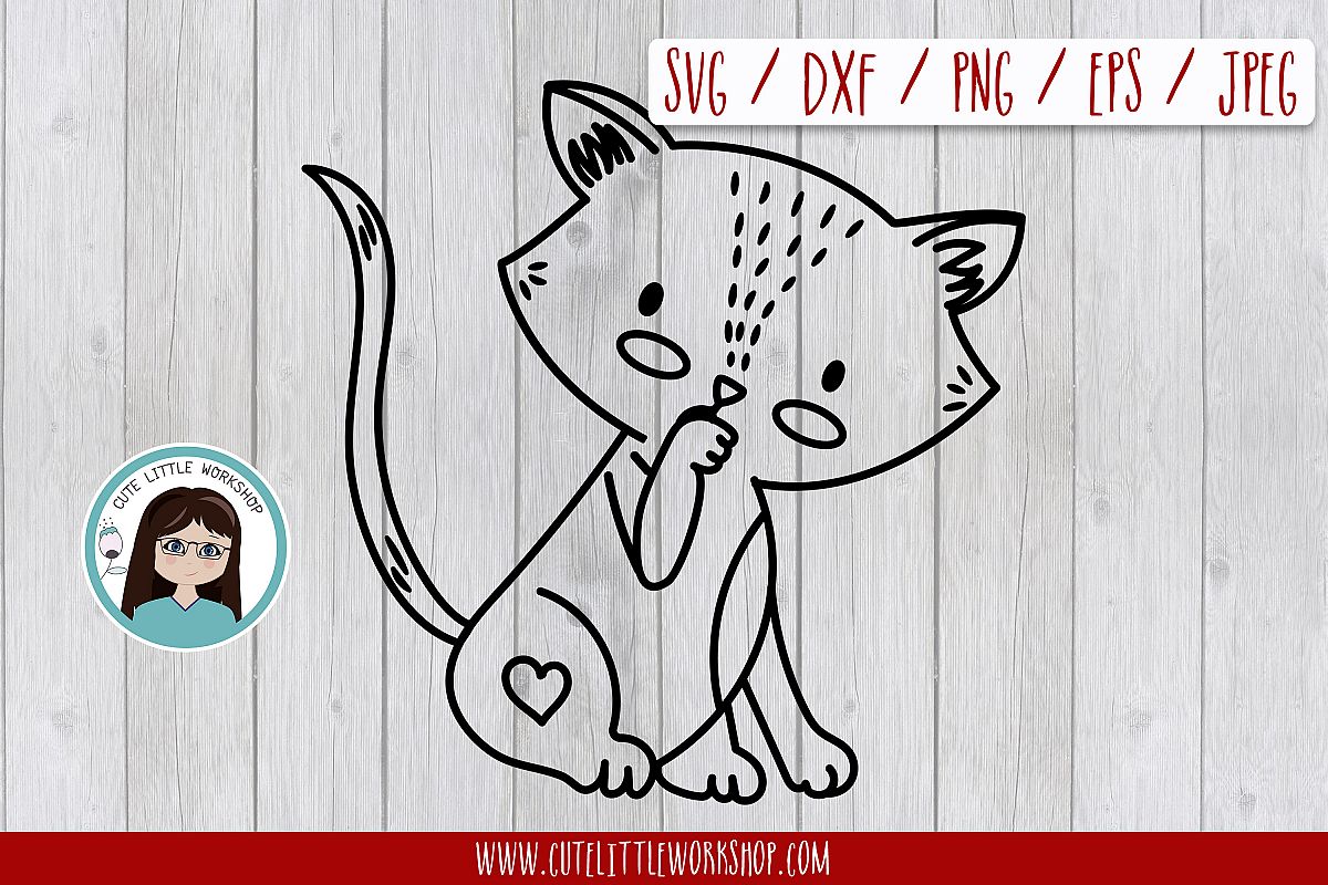 Love cat svg, dxf, png, eps example image 1
