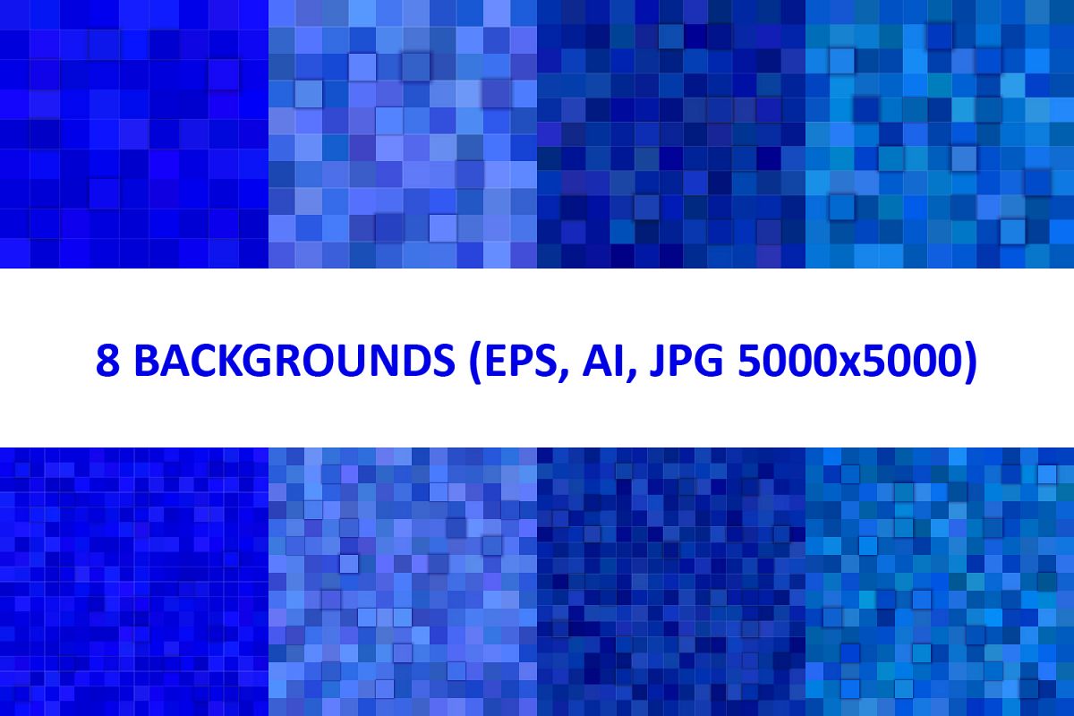 8 Blue 3D Square Backgrounds (AI, EPS, JPG 5000x5000) example image 1