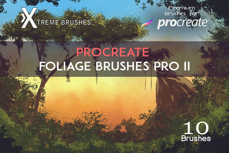 Procreate Foliage Brushes PRO II example image 1