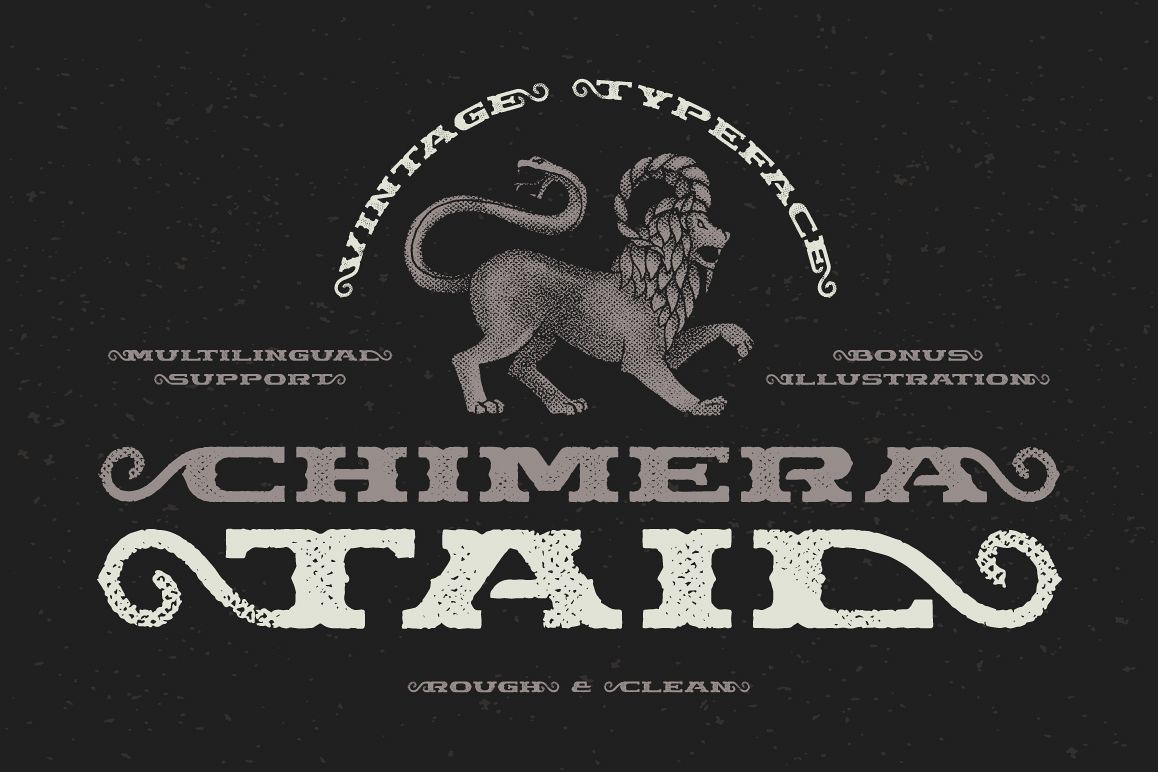 Chimera Tail, font + illustration example image 1