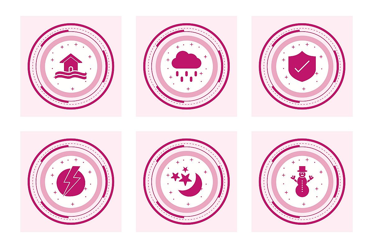 Set Of Weather And Season Icons example image 1
