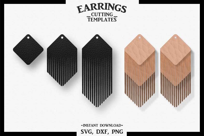 Download Fringe Earring Svg, Teardrop, Stacked, Cut File SVG DXF PNG