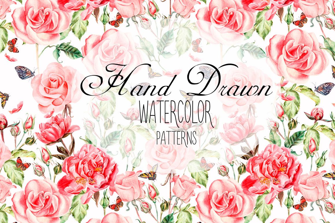 Hand Drawn Watercolor PATTERNS example image 1