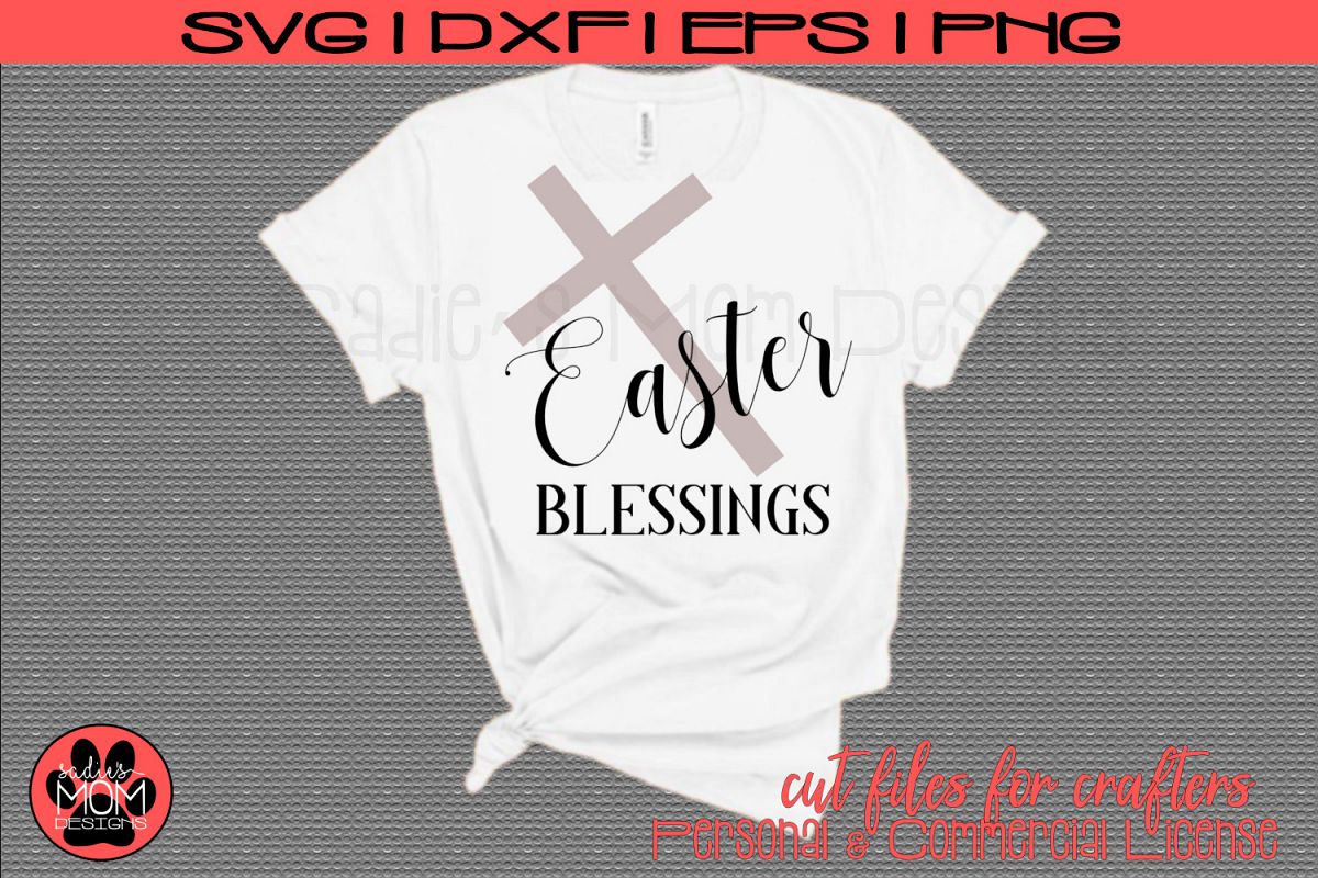 Easter Blessings with Cross | SVG Cut File example image 1