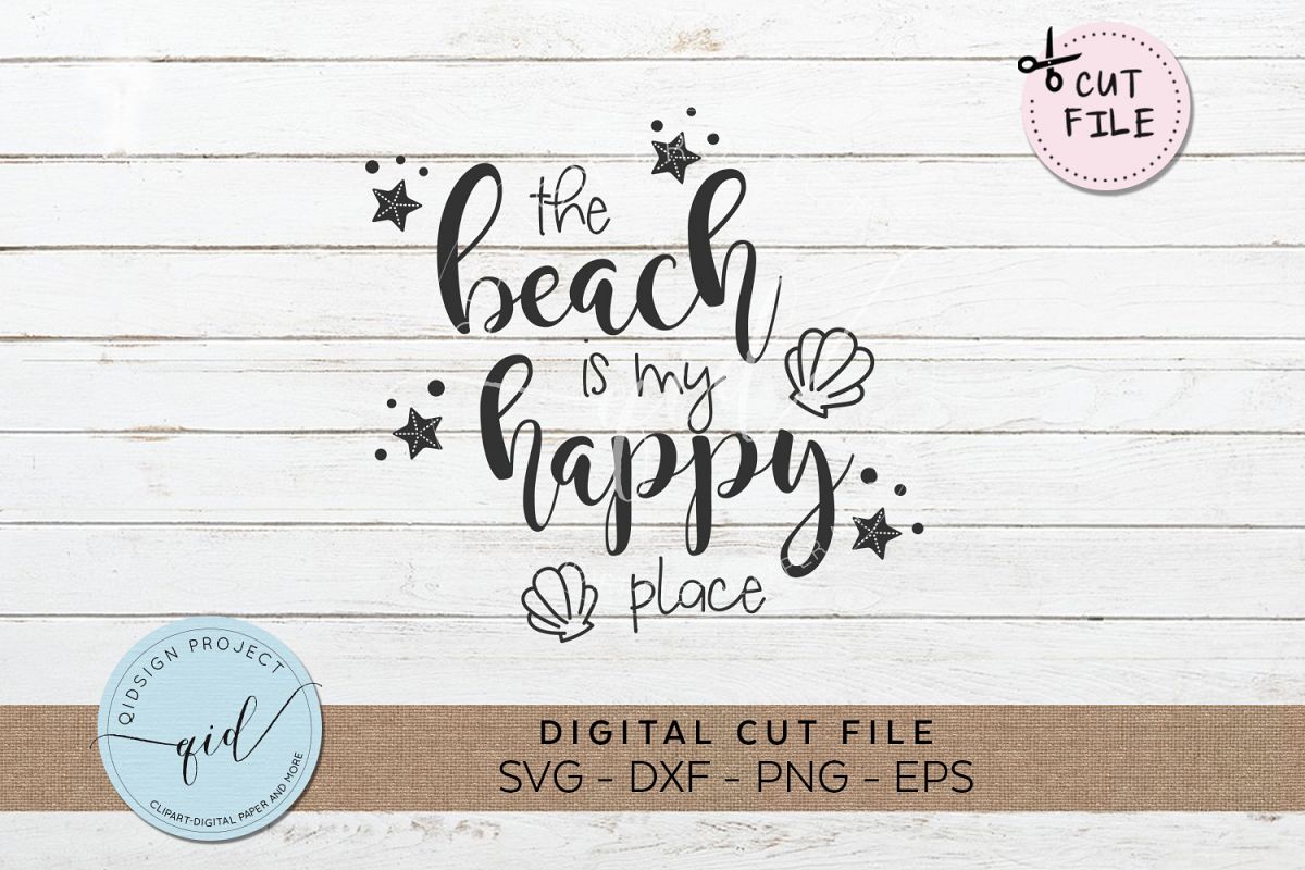 The Beach Is My Happy Place SVG DXF PNG EPS example image 1