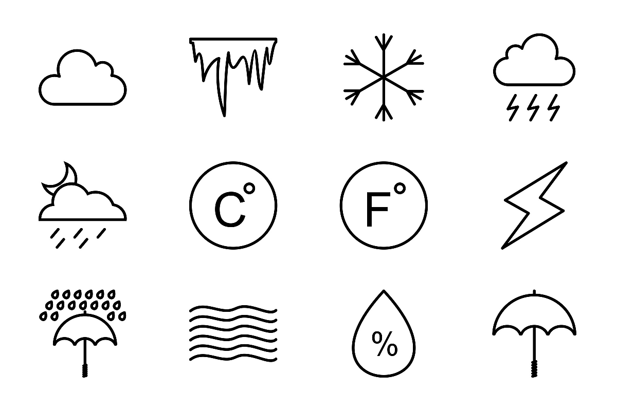 Set Of Weather And Season Icons example image 1