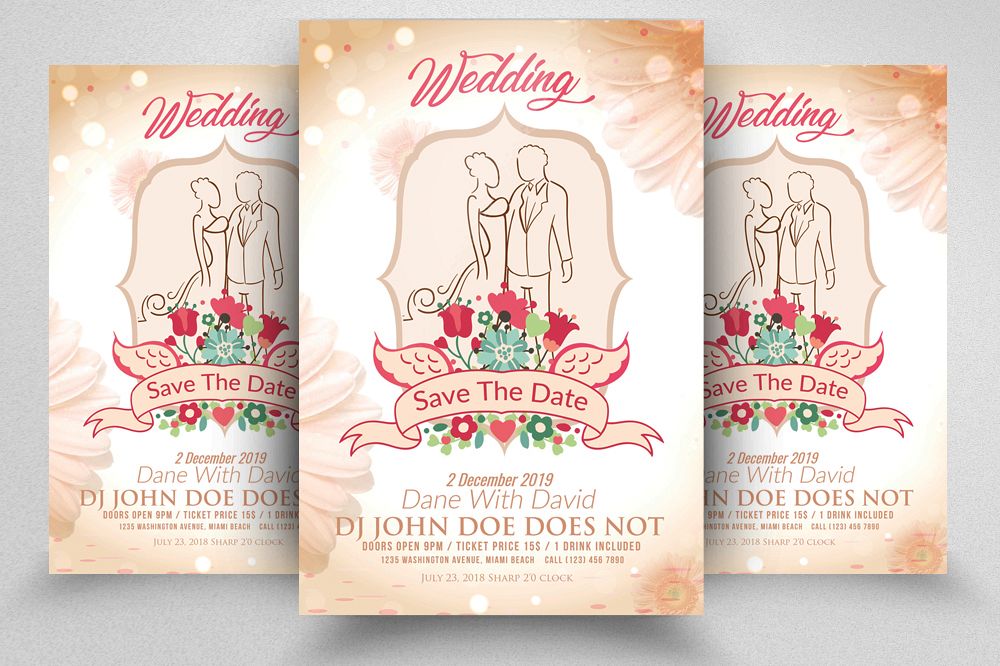Wedding Invitation Flyer/Poster Template example image 1
