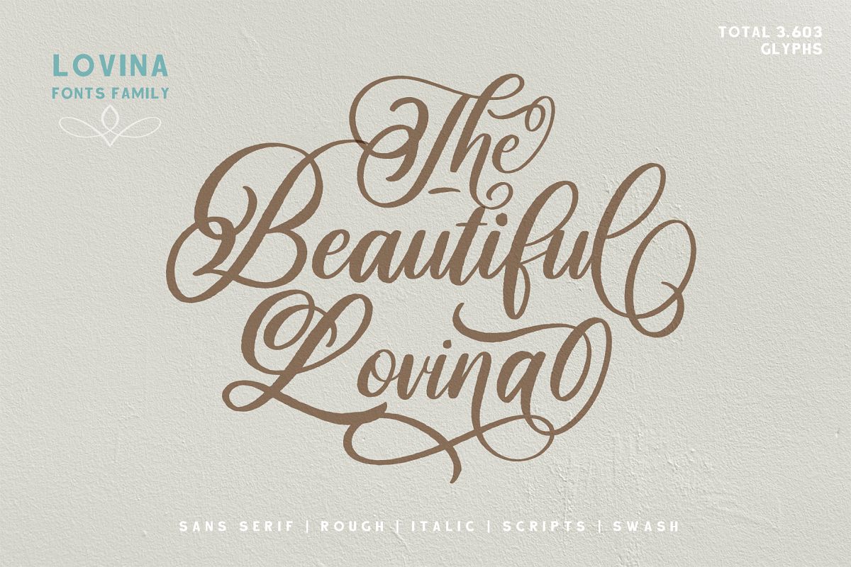 Lovina Fonts Family example image 1