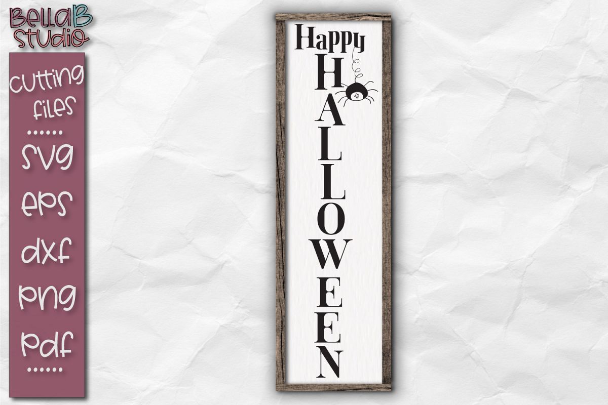 Download Happy Halloween SVG, Vertical Halloween Porch Sign SVG