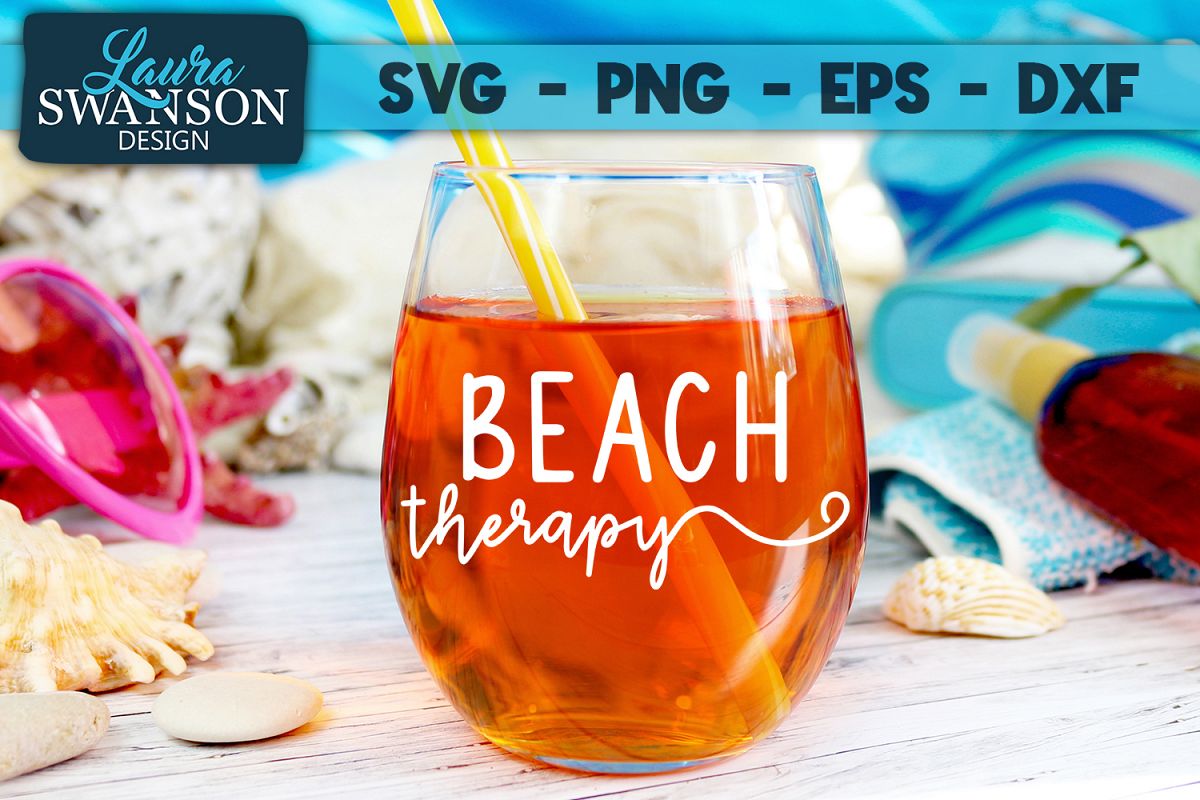 Beach Therapy SVG, PNG, EPS, DXF example image 1