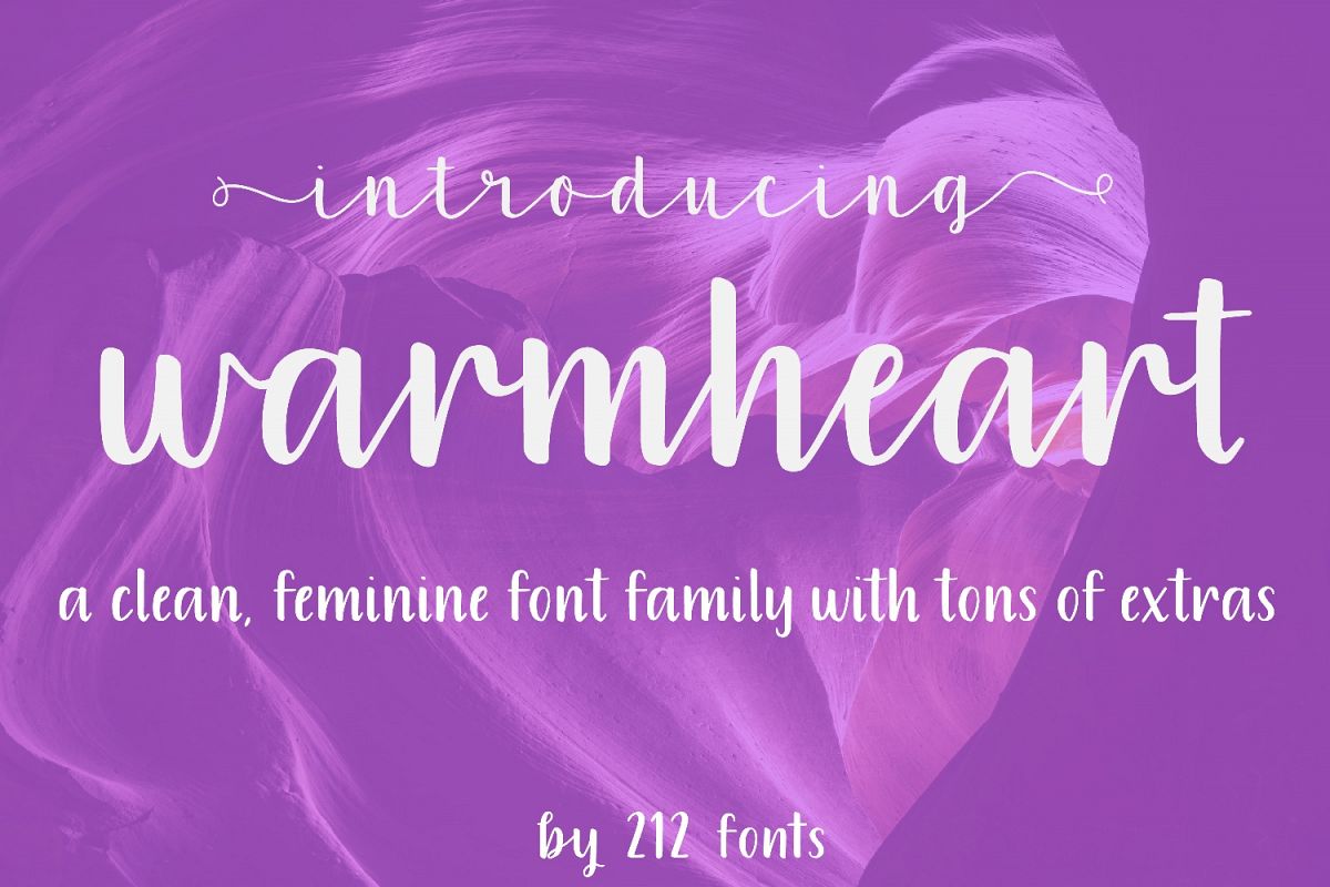 Warmheart Font Family Script, Serif, Alternates & Swashes example image 1