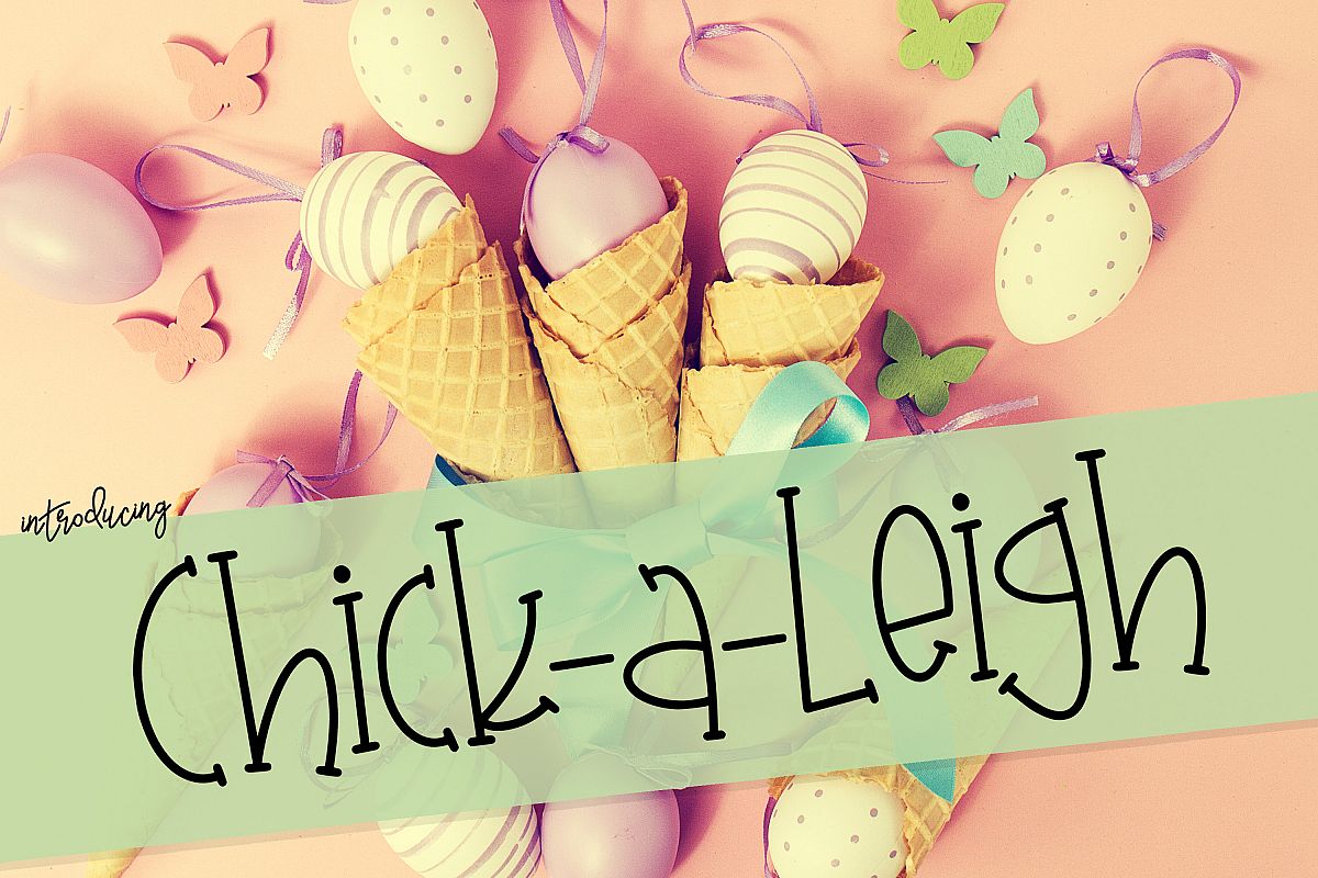 Chick-A-Leigh a Spring Font with Extra Doodles! example image 1