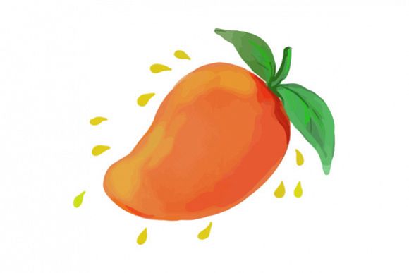 Juicy Mango Fruit Watercolor example image 1
