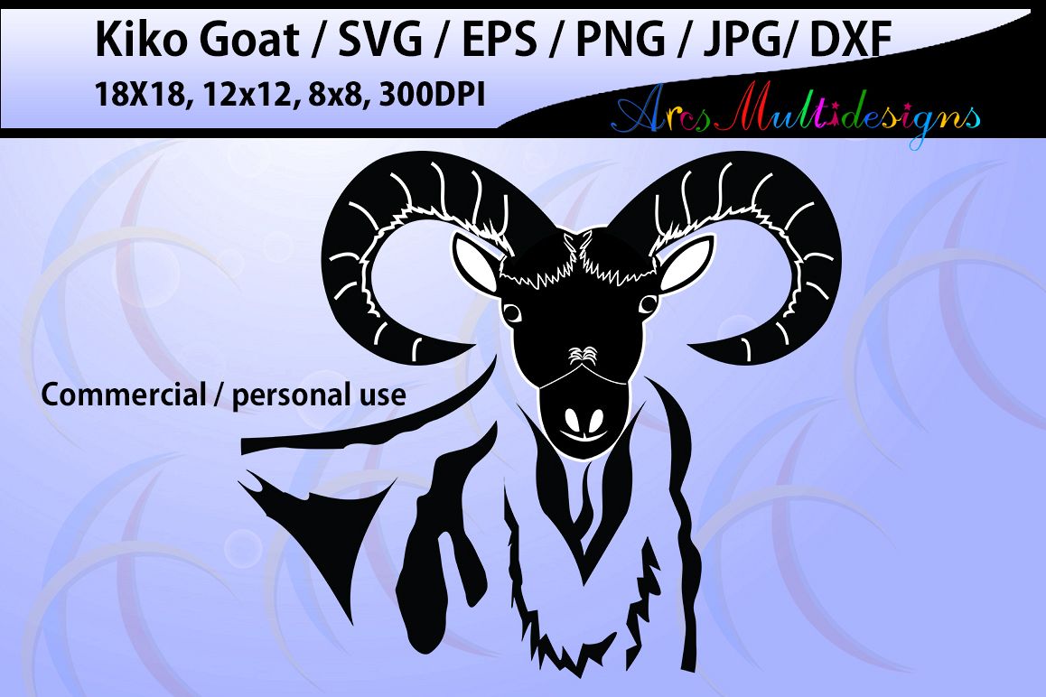 Kiko goat silhouette / silhouette /Commercial & personal /vinyl, Diy / cricut / singles / 18x18 HQ/ car decal / Dxf / Png / Eps / Svg /Jpg example image 1