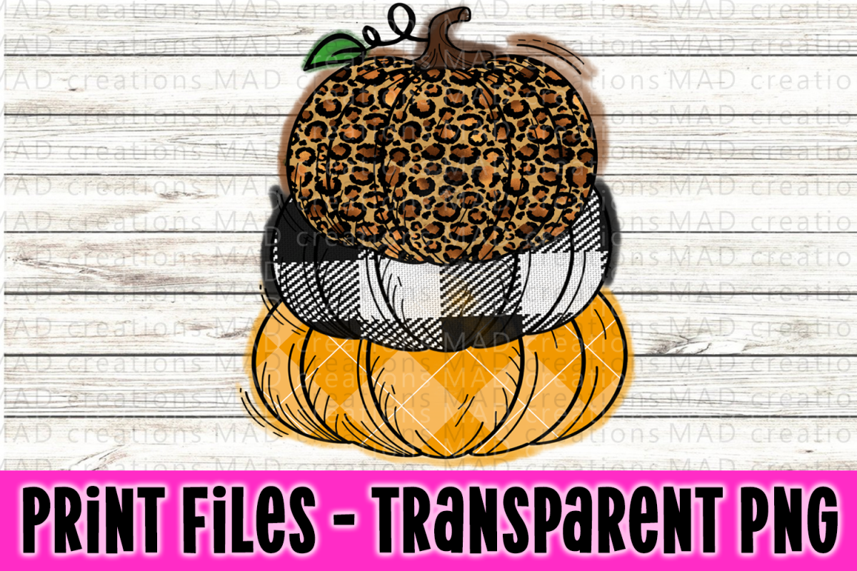 Stacked Pumpkins Buffalo Plaid - Argyl - Leopard Print File example image 1