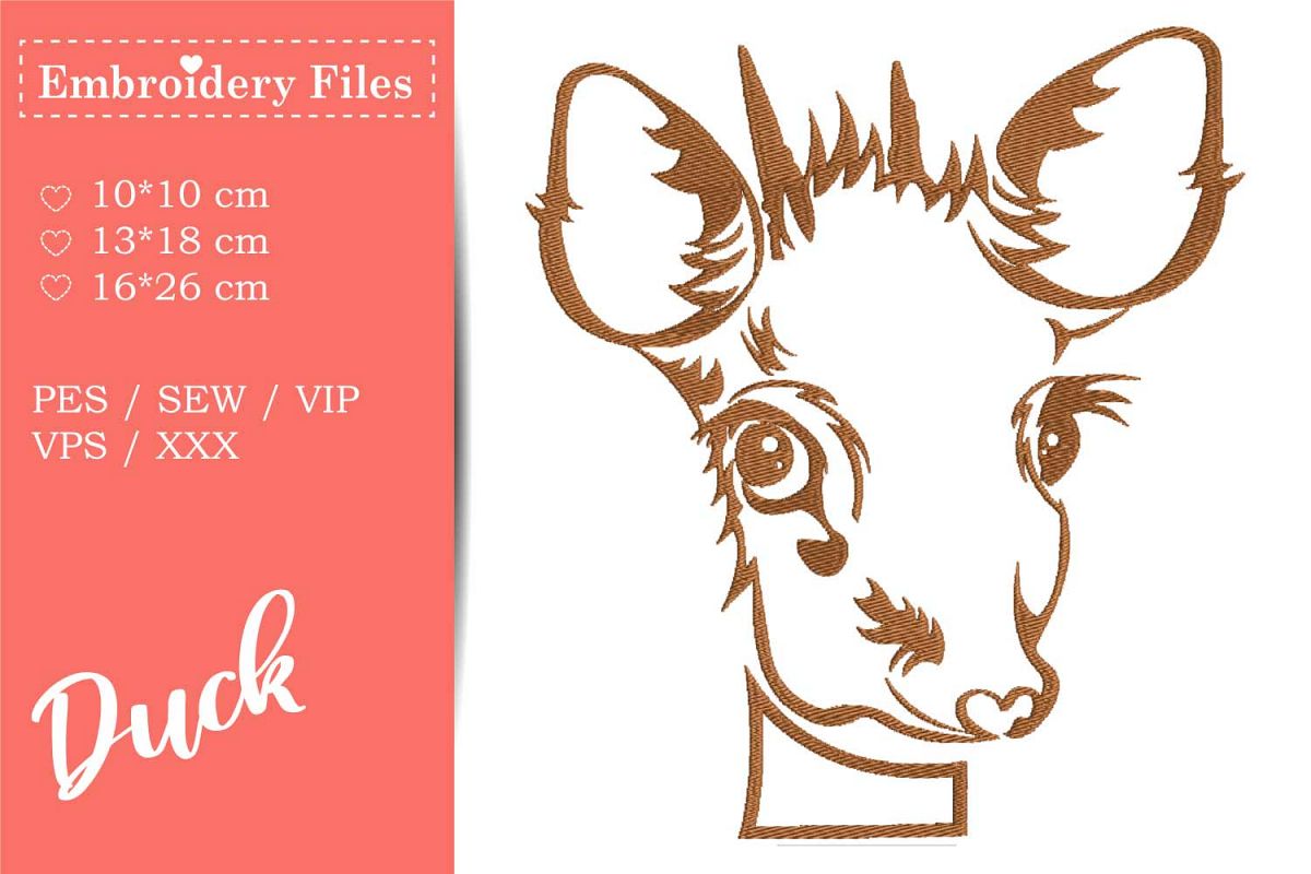 Deer Head - Embroidery File example image 1