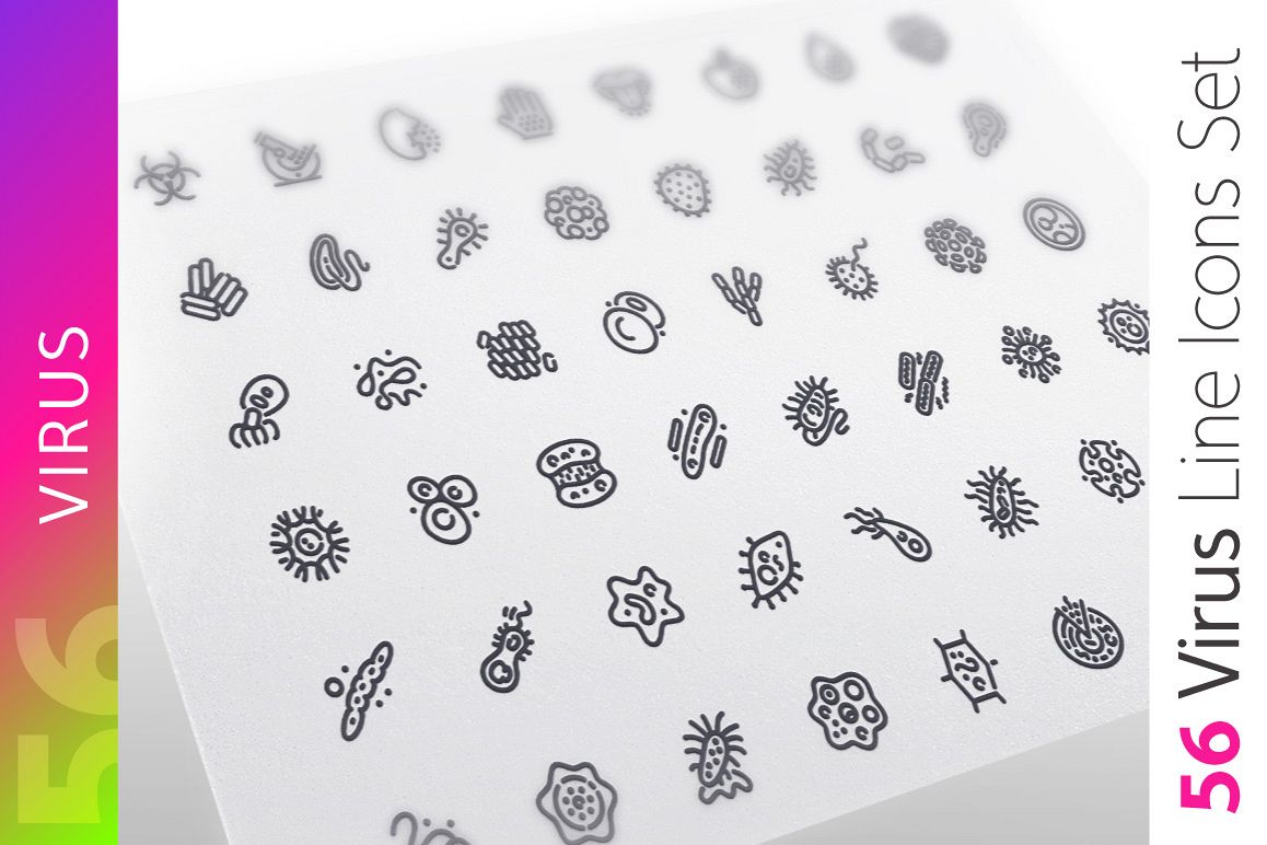 Virus Line Icons Set example image 1