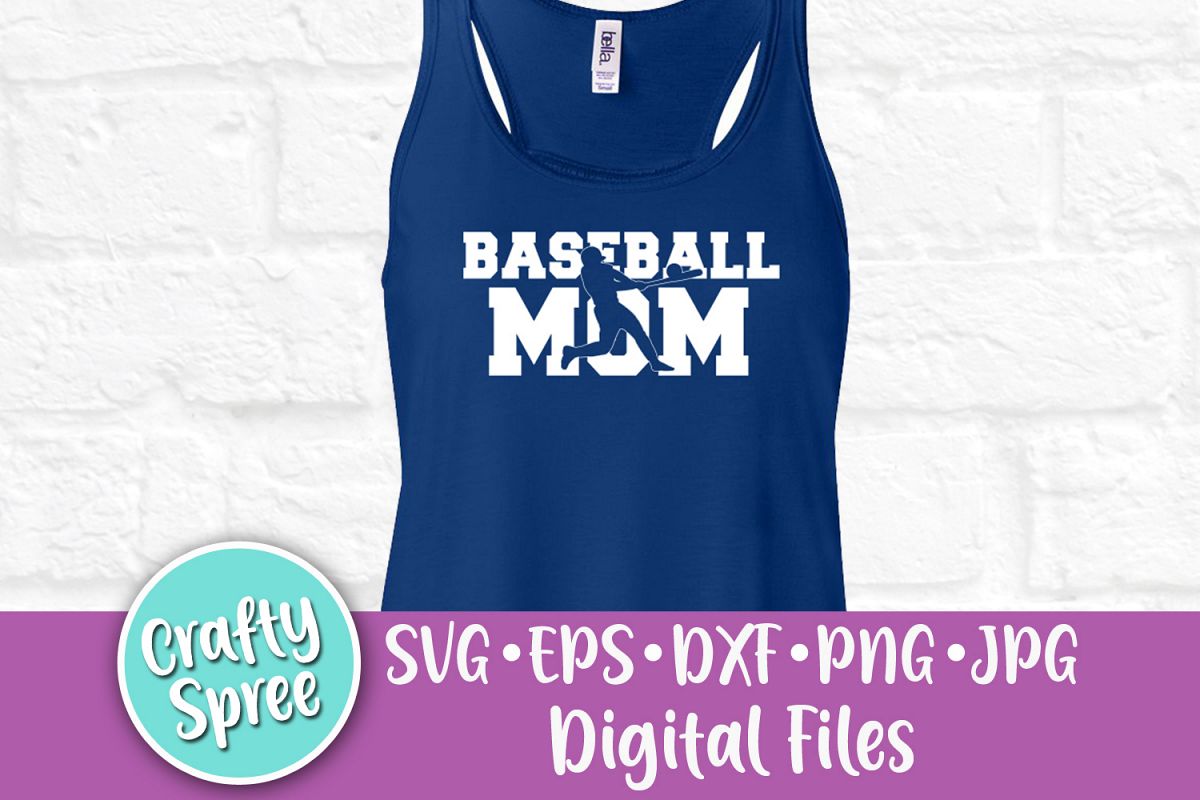 Baseball Mom SVG PNG DXF Cut File example image 1