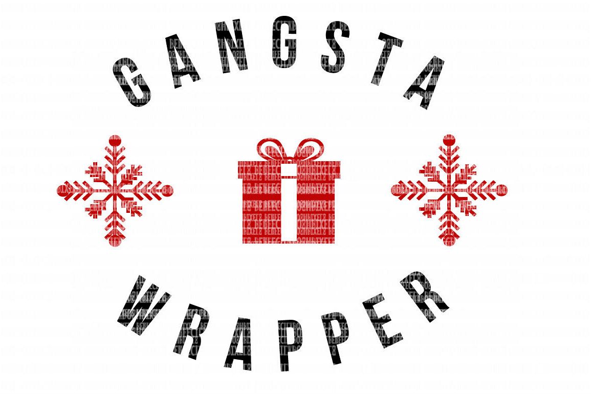 Download Gangsta Wrapper Christmas SVG Files Monogram Frame Cut ...