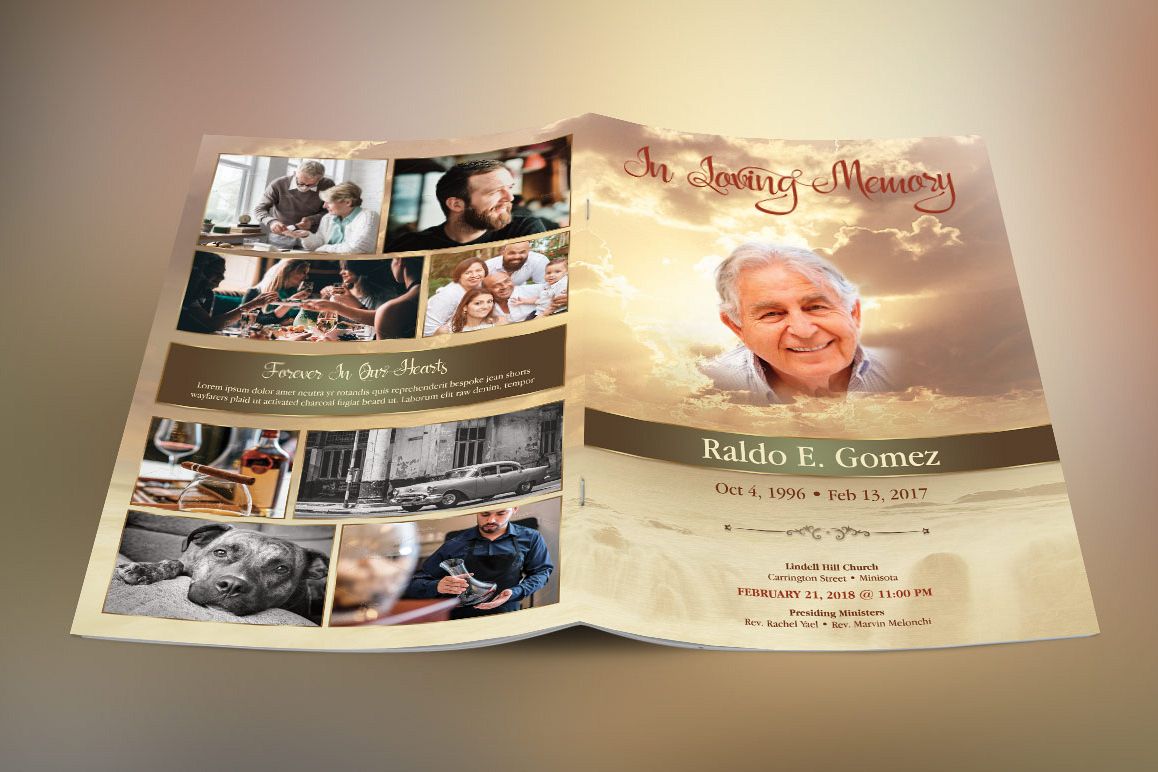 Forever Funeral Program Template example image 1