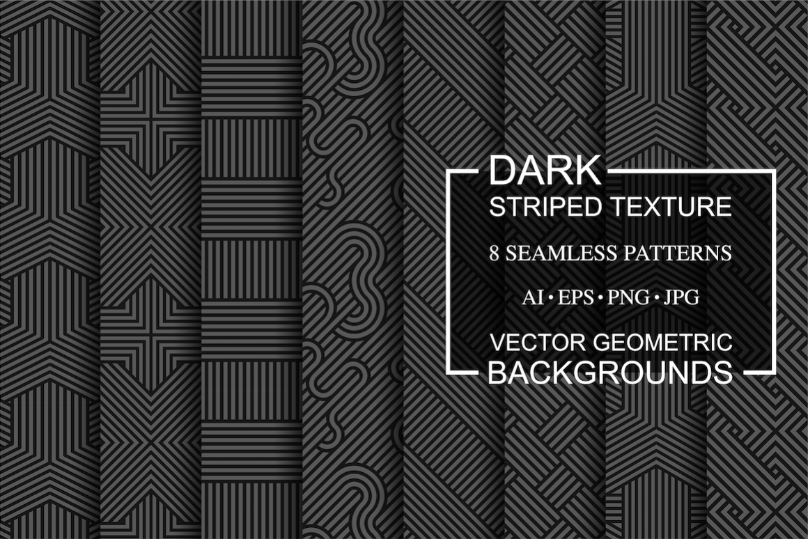Dark striped geometric patterns example image 1