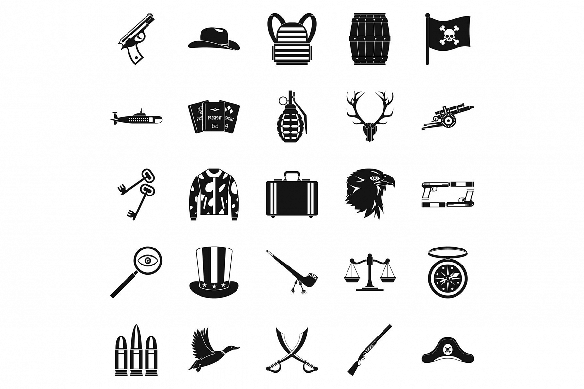 Slug icons set, simple style example image 1