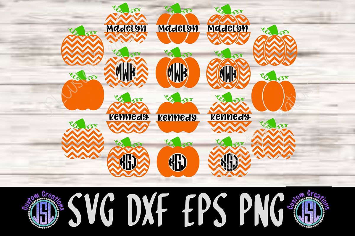 Download Pumpkin Monogram Frames Set of 18 Bundle|SVG DXF EPS PNG|