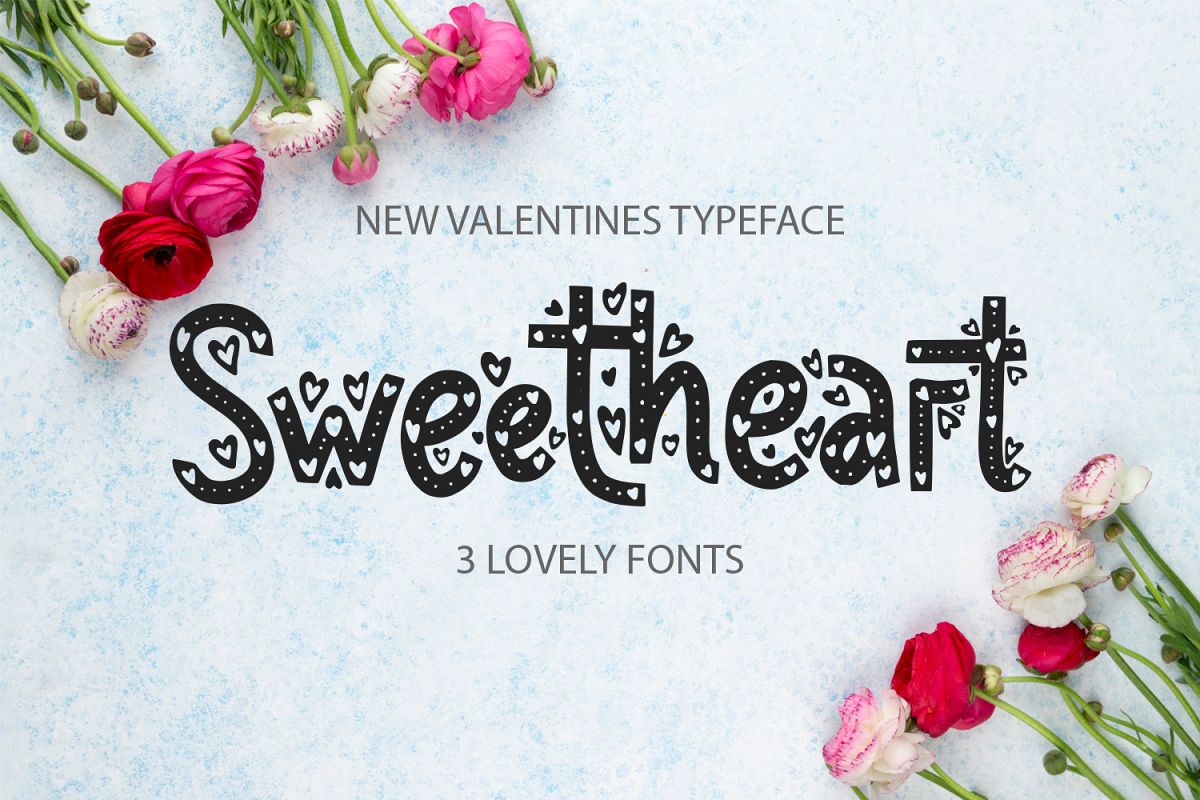Sweetheart font family example image 1