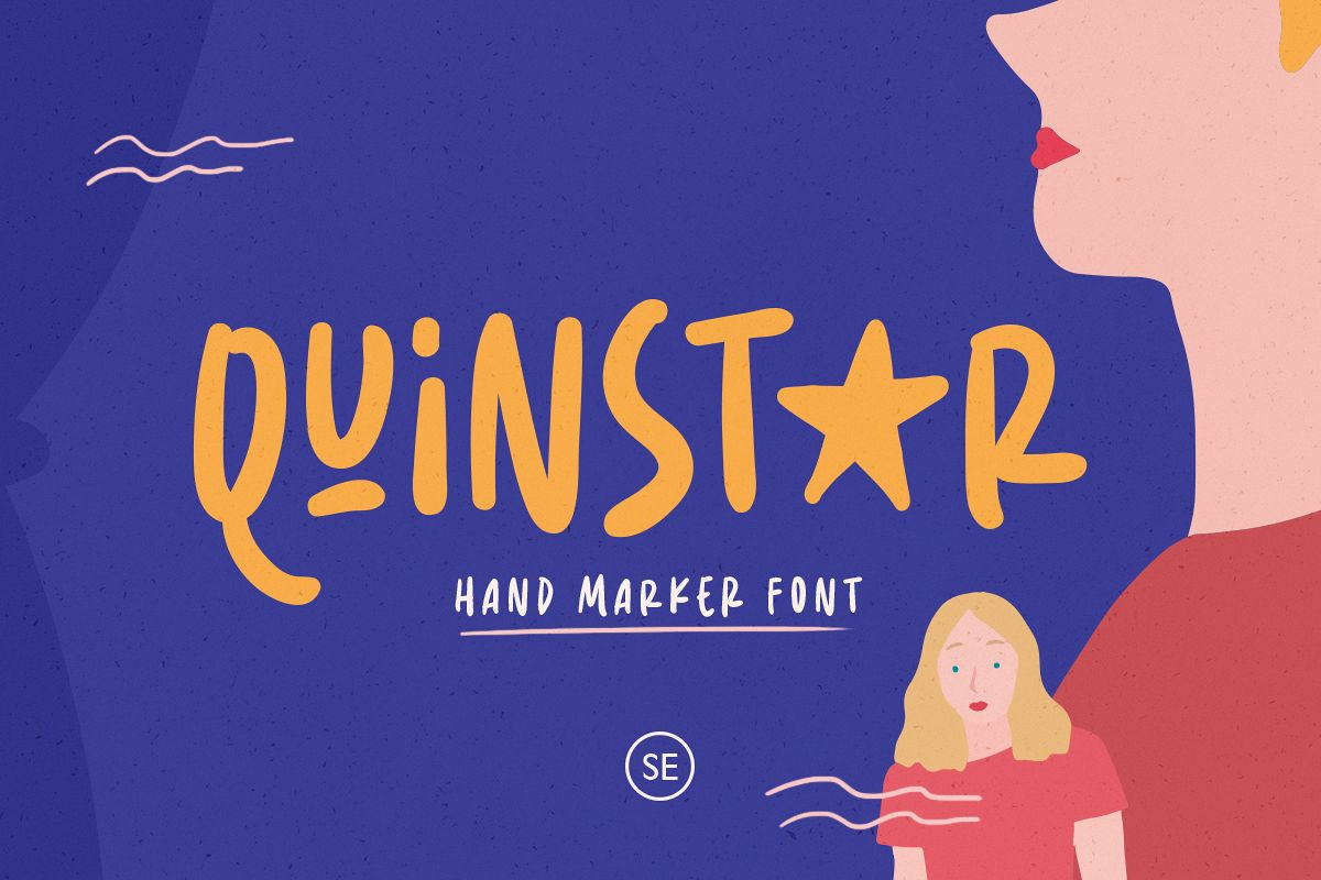 Quinstar - Hand Marker Font example image 1