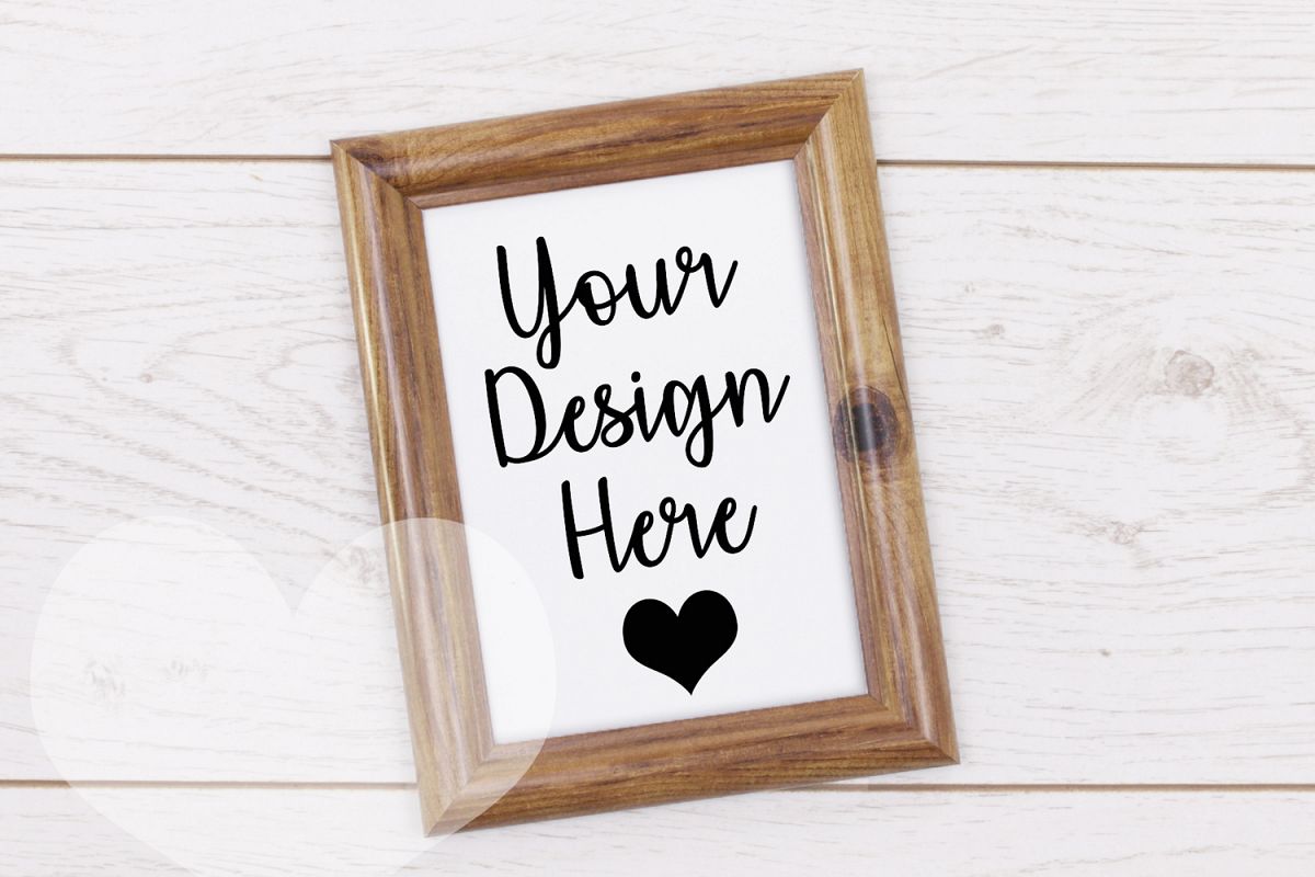 Styled Frame Mockup, Dark Oak Frame Mockup, Stock Photo example image 1