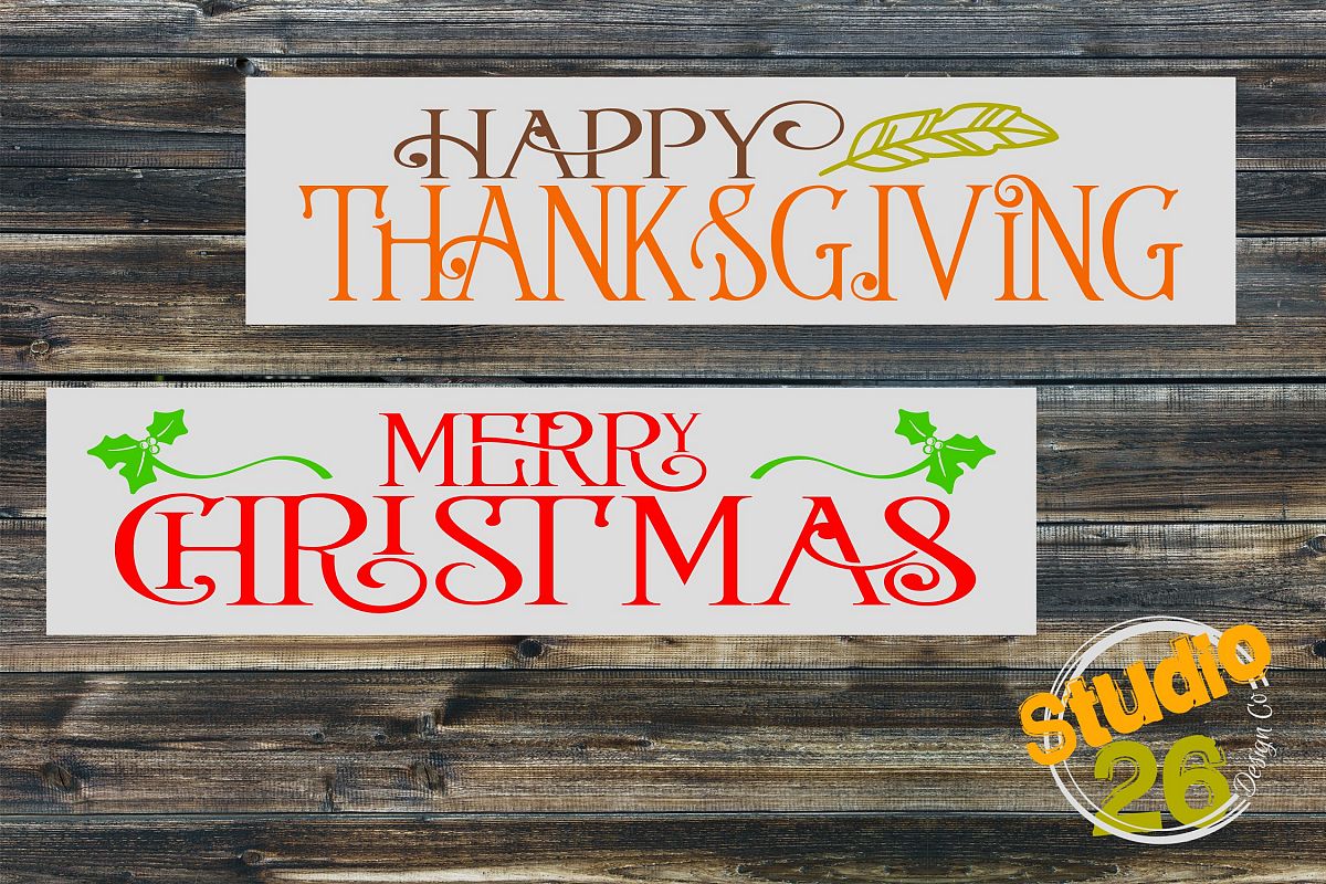 Thanksgiving & Christmas SVG Bundle- 2 Files example image 1