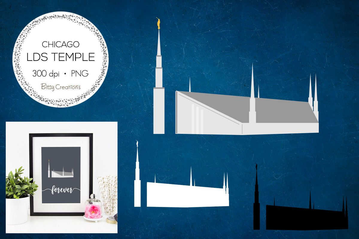 Chicago Illinois LDS Temple Clipart example image 1