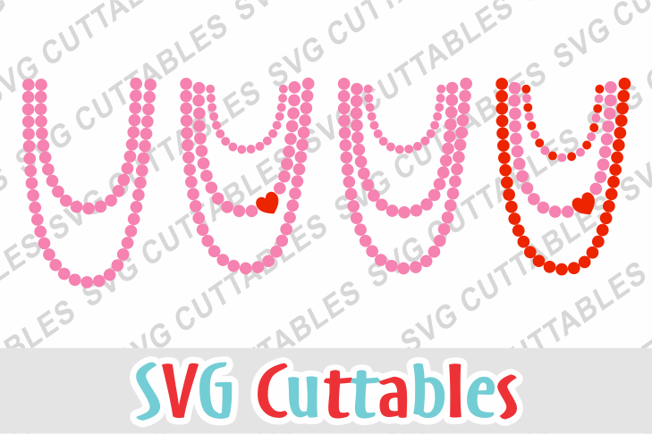 Valentines Day Necklaces svg cut file example image 1