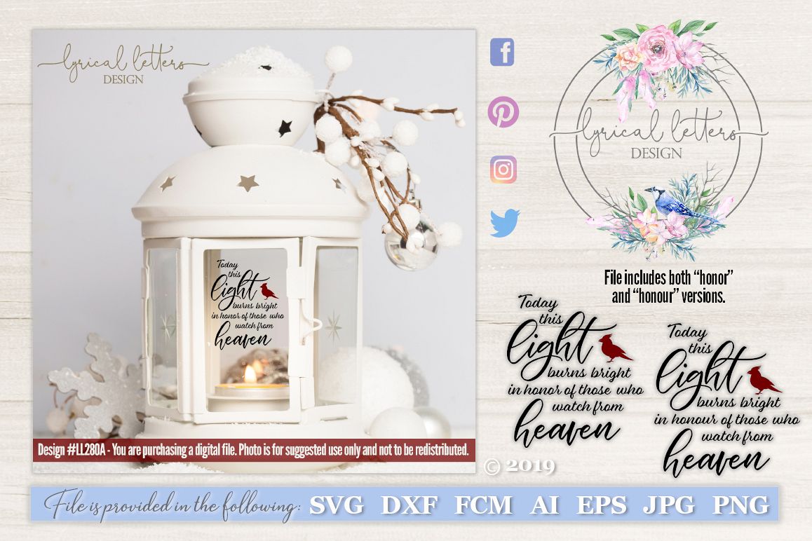NEW! This Light Burns Bright Cardinal Memorial SVG LL280A example image 1