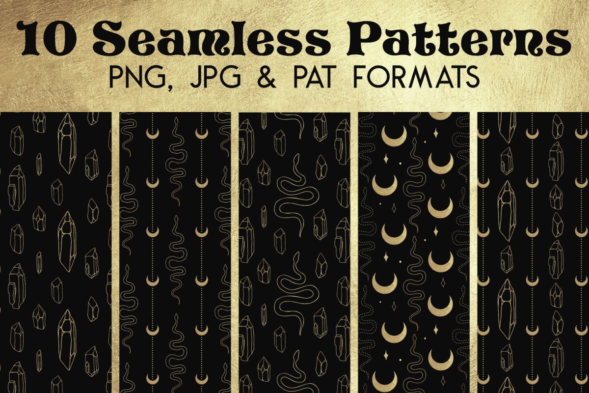 Gold Black Snake Crystal Paper - Seamless Photoshop Pattern example image 1