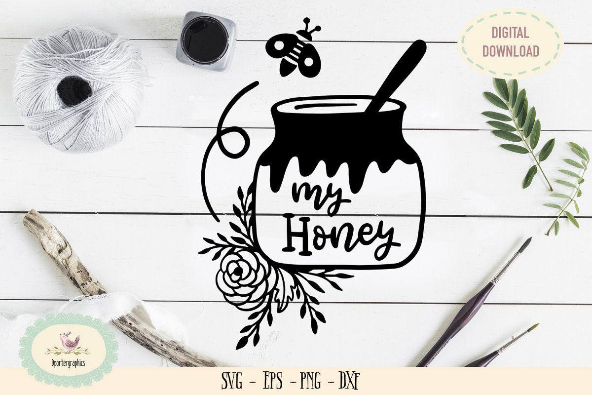 My honey bee valentine SVG PNG love quote example image 1