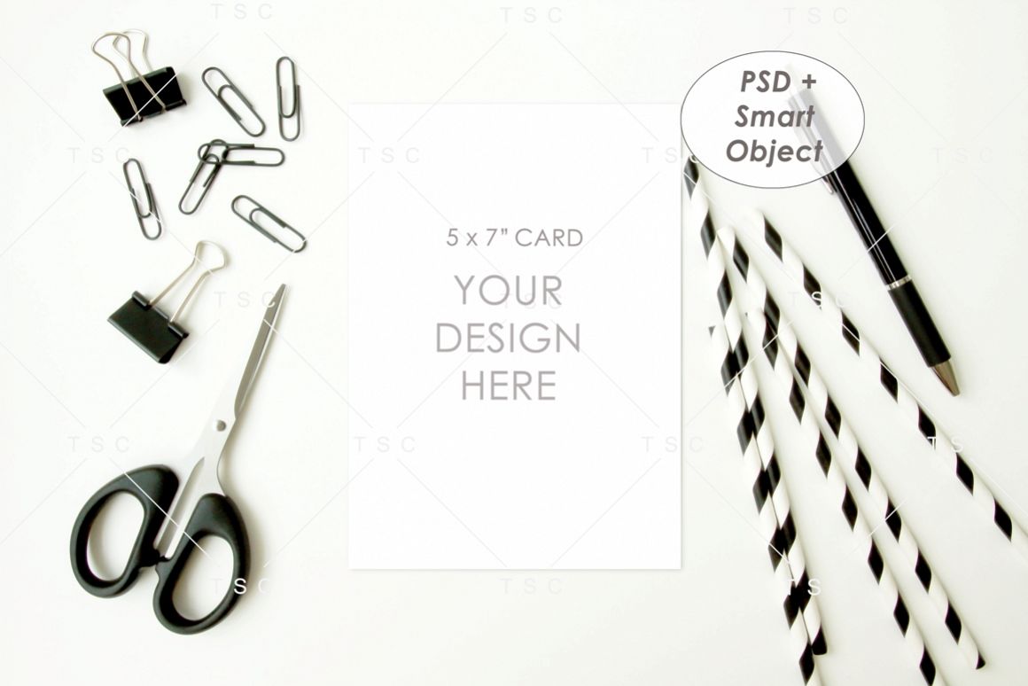 5" x 7" Card Mockup / Invitation Card / Save the date Card example image 1