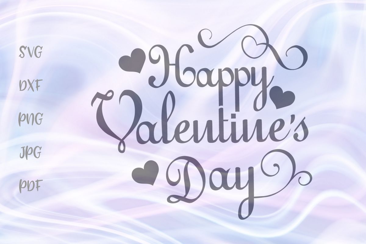 Happy Valentine's Day Holiday Hearts Clipart Sign Cut File S (344504